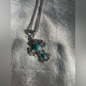 Fashion Jewelry Cross with turquoise. NWT